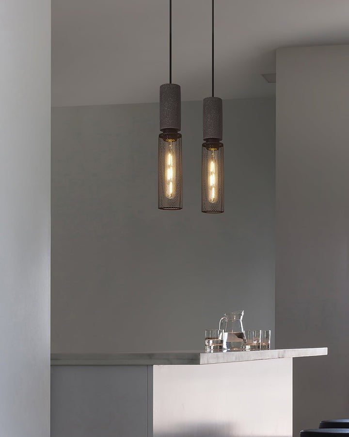 Industrial Cement Mesh Pendant Light