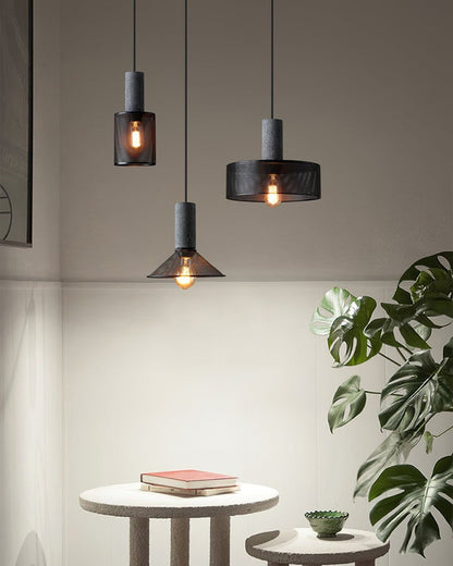 Industrial Cement Mesh Pendant Light