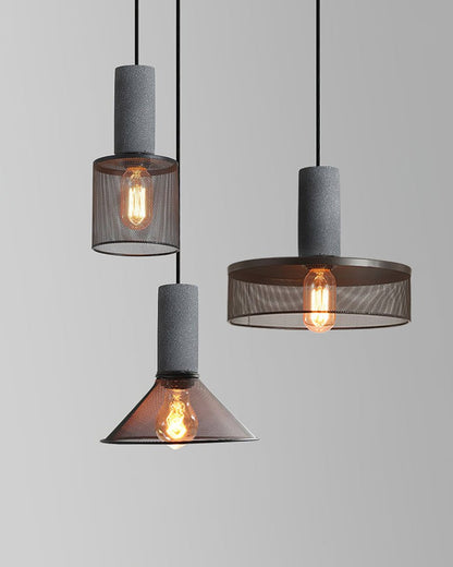 Industrial Cement Mesh Pendant Light