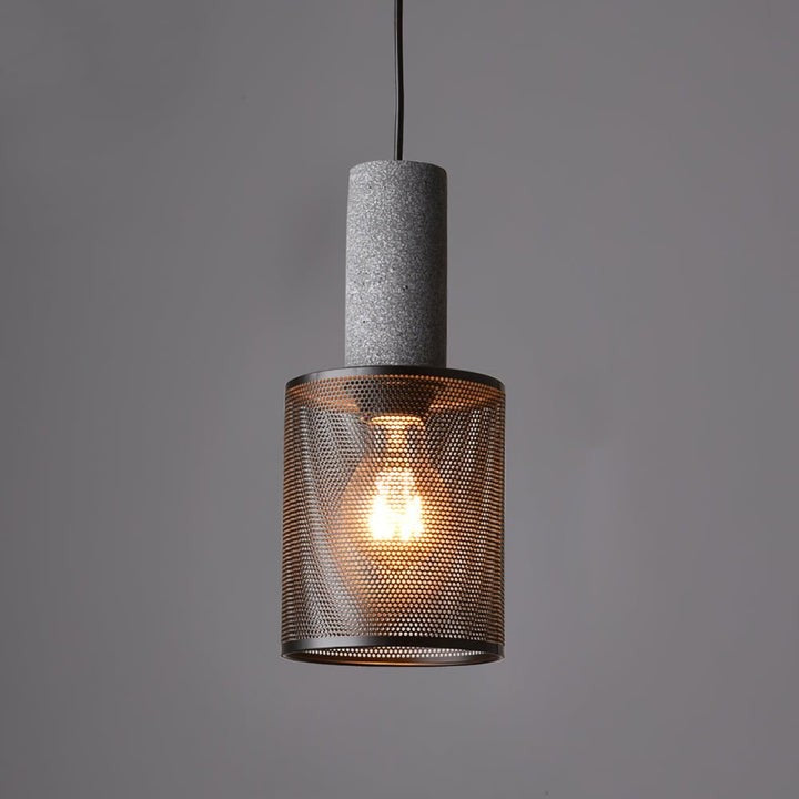 Industrial Cement Mesh Pendant Light