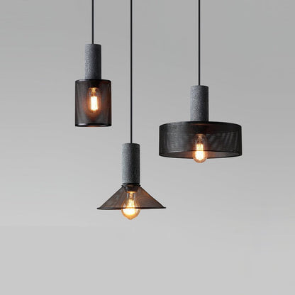 Industrial Cement Mesh Pendant Light