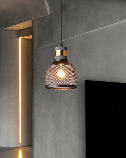 Industrial Cement Mesh Pendant Light