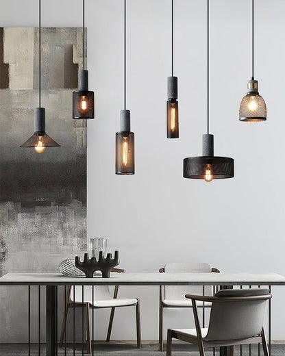 Industrial Cement Mesh Pendant Light