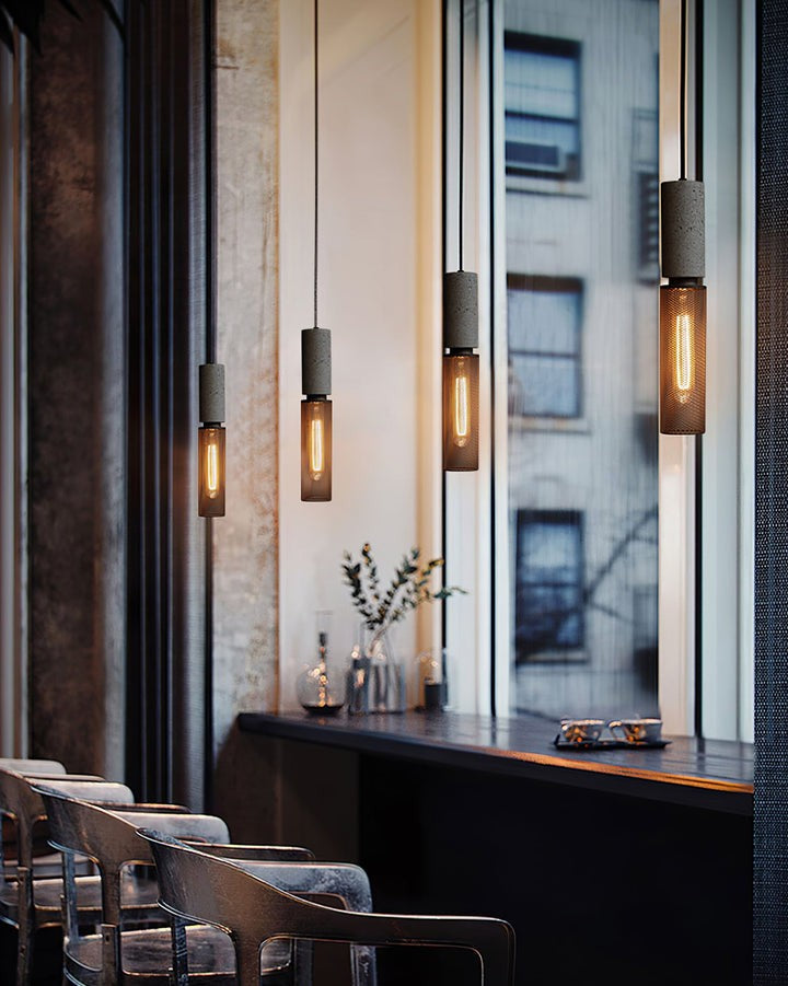 Industrial Cement Mesh Pendant Light
