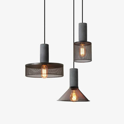 Industrial Cement Mesh Pendant Light