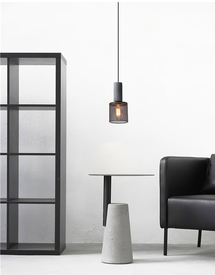 Industrial Cement Mesh Pendant Light