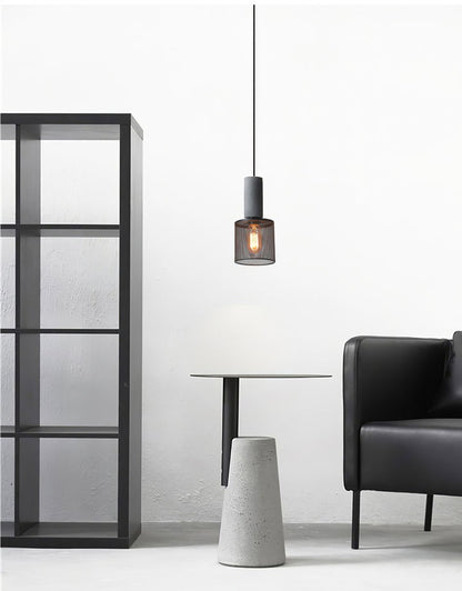 Industrial Cement Mesh Pendant Light