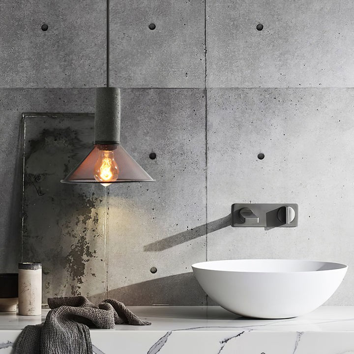 Industrial Cement Mesh Pendant Light
