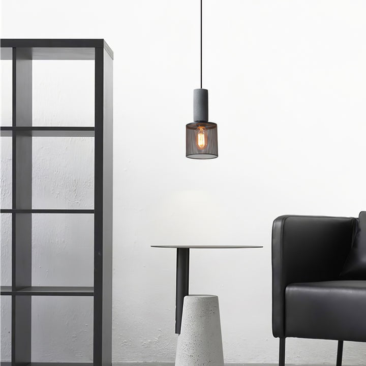 Industrial Cement Mesh Pendant Light