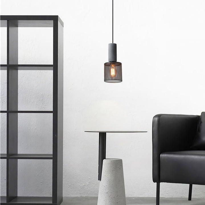 Industrial Cement Mesh Pendant Light