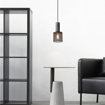 Industrial Cement Mesh Pendant Light