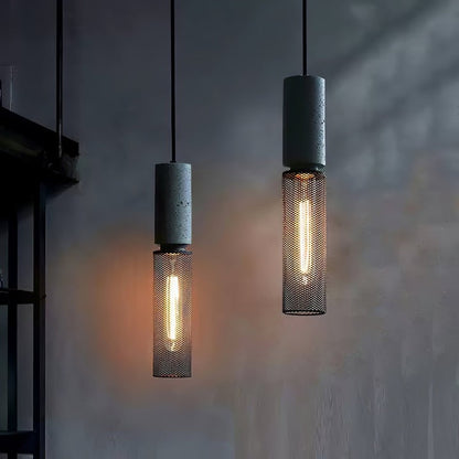 Industrial Cement Mesh Pendant Light