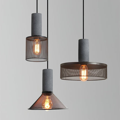 Industrial Cement Mesh Pendant Light