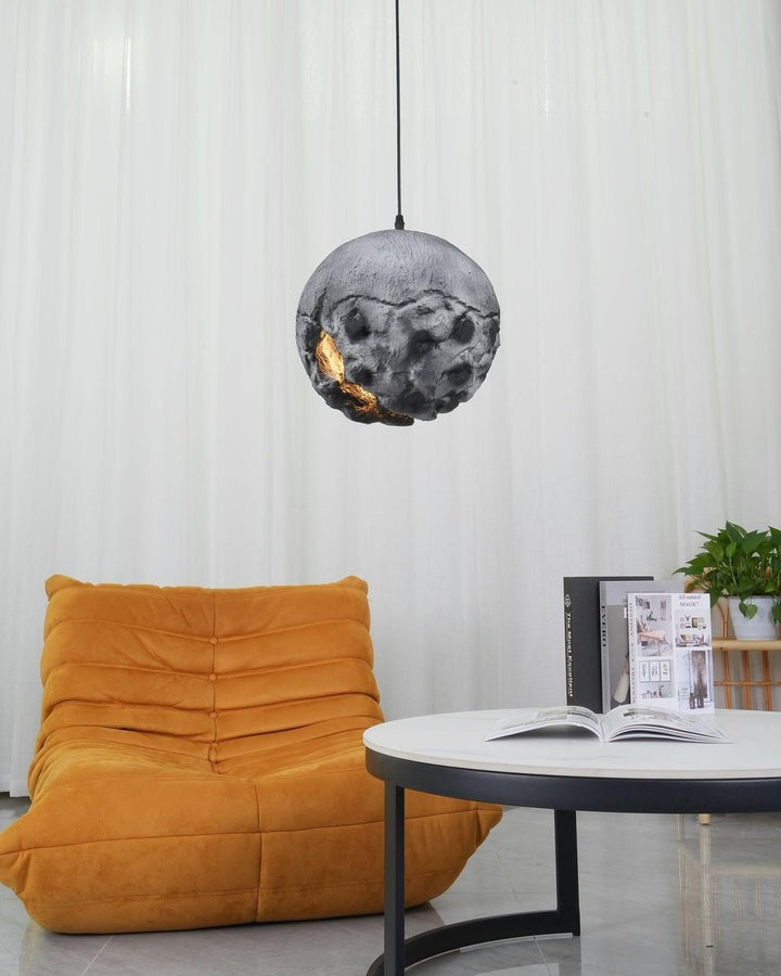Irregular Planet Pendant Light – Modern Resin Ceiling Lamp