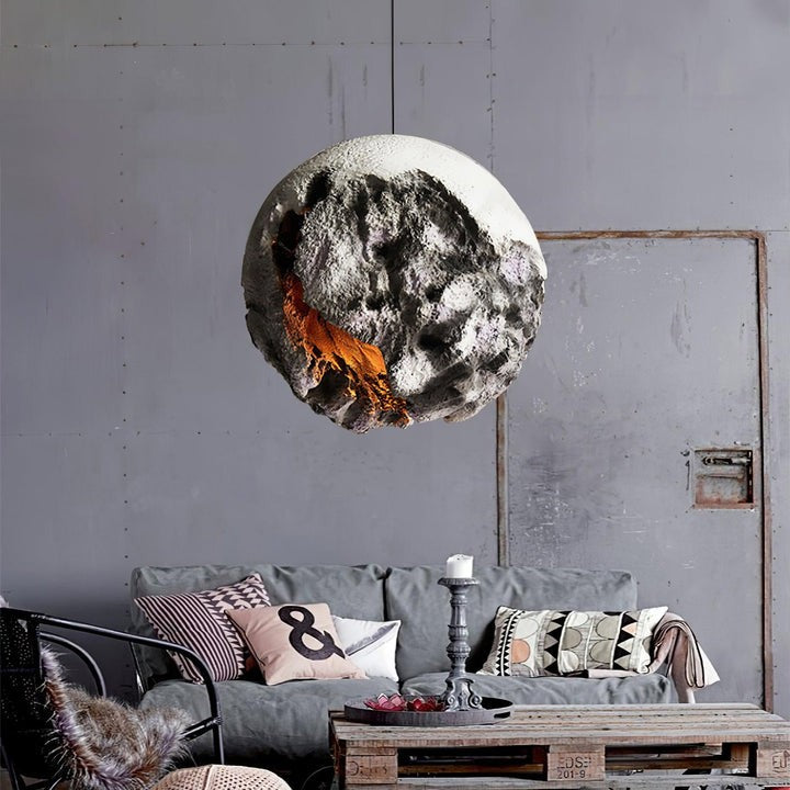 Irregular Planet Pendant Light – Modern Resin Ceiling Lamp