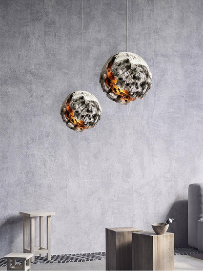 Irregular Planet Pendant Light – Modern Resin Ceiling Lamp