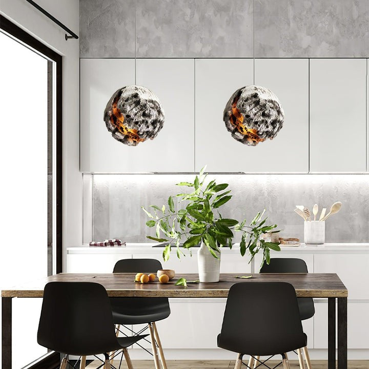Irregular Planet Pendant Light – Modern Resin Ceiling Lamp