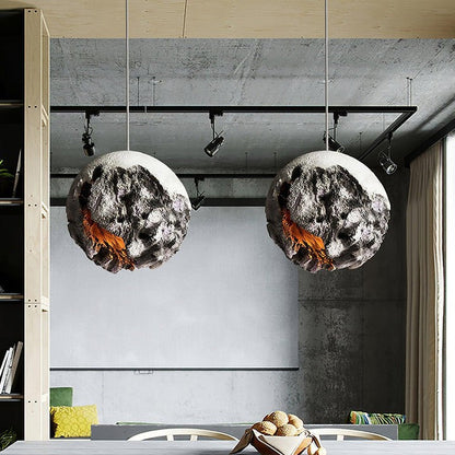 Irregular Planet Pendant Light – Modern Resin Ceiling Lamp