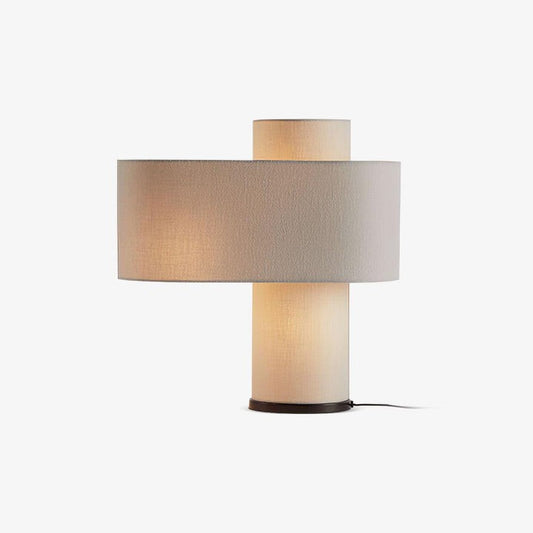 Ivory Drum Table Lamp with Warm Diffused Glow