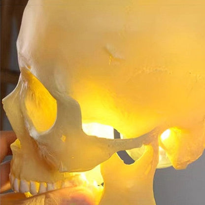 Ivory Skull Pendant Lamp – Resin & Metal Ceiling Fixture