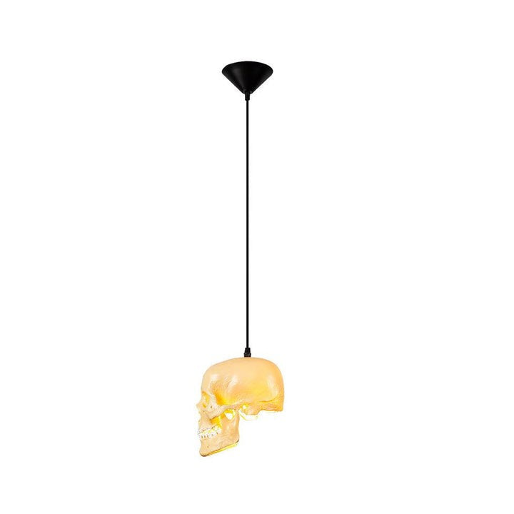 Ivory Skull Pendant Lamp – Resin & Metal Ceiling Fixture