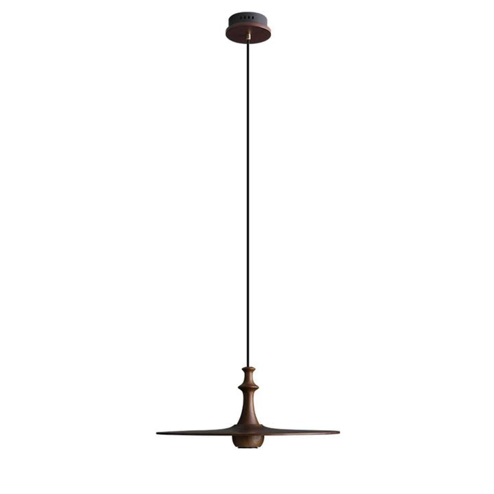 Japandi Rustic Wooden Spin Pendant Light