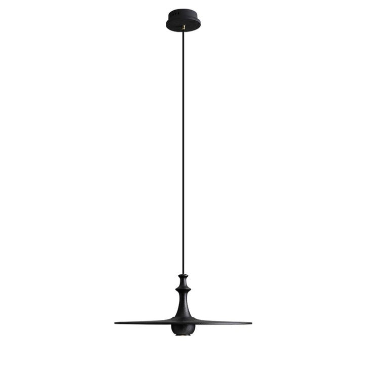 Japandi Rustic Wooden Spin Pendant Light