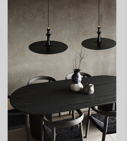 Japandi Rustic Wooden Spin Pendant Light