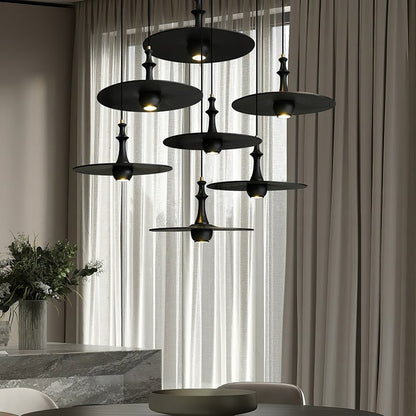 Japandi Rustic Wooden Spin Pendant Light