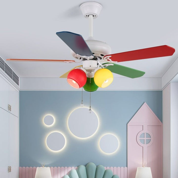 Kids Rainbow Ceiling Fan with Integrated LED Light
