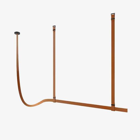 Linear Leather Suspended Pendant Light