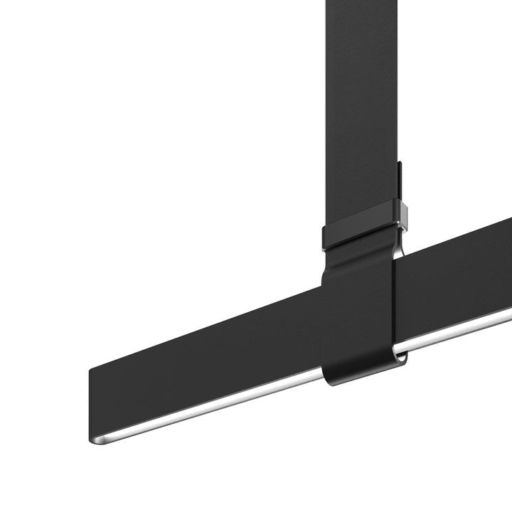 Linear Leather Suspended Pendant Light