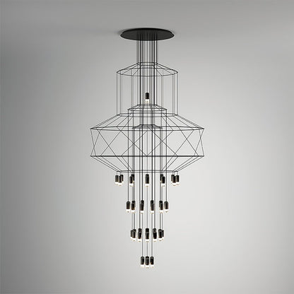 Linear LED Wireflow Chandelier