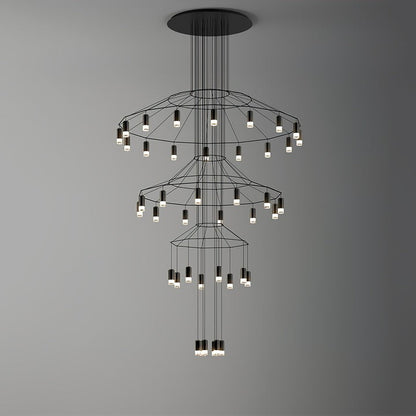 Linear LED Wireflow Chandelier
