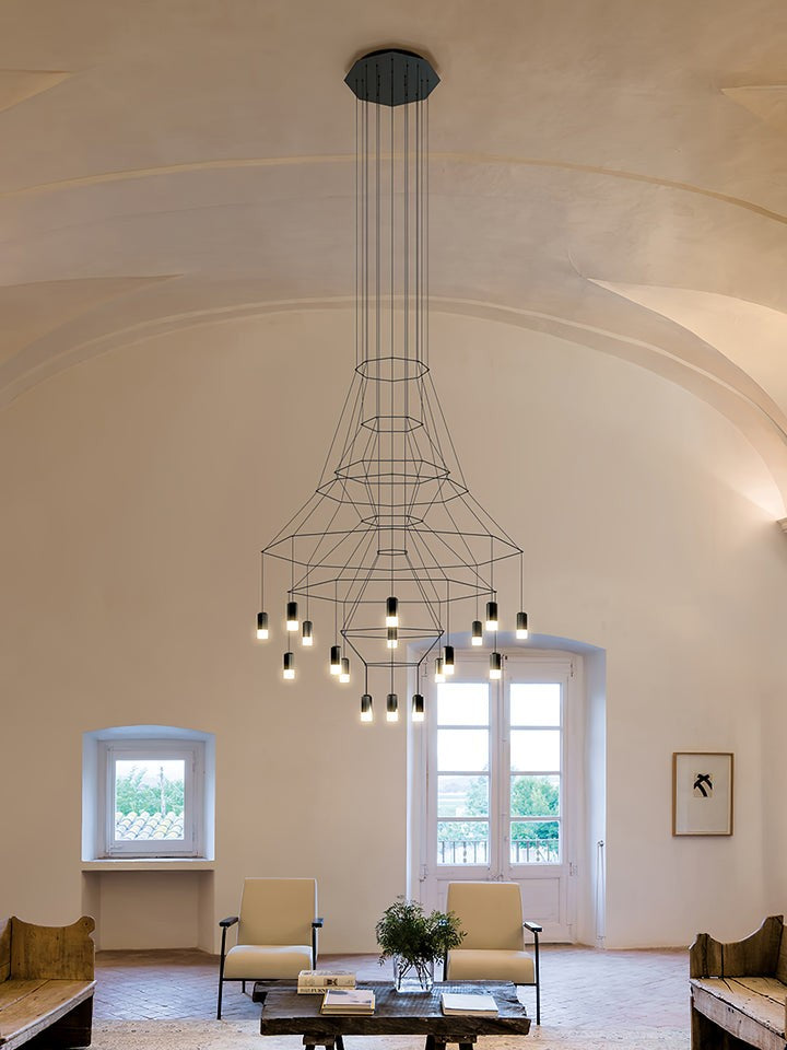 Linear LED Wireflow Chandelier