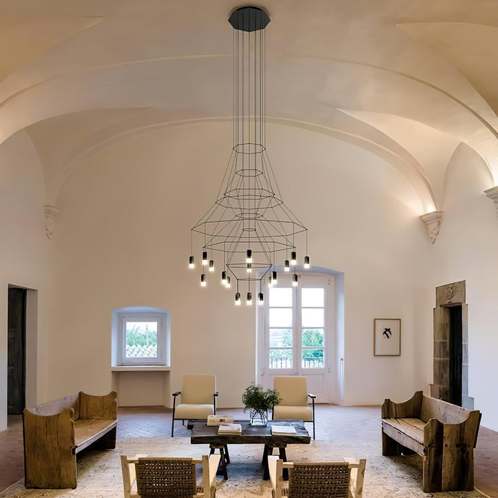 Linear LED Wireflow Chandelier