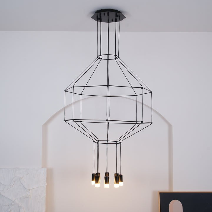 Linear LED Wireflow Chandelier