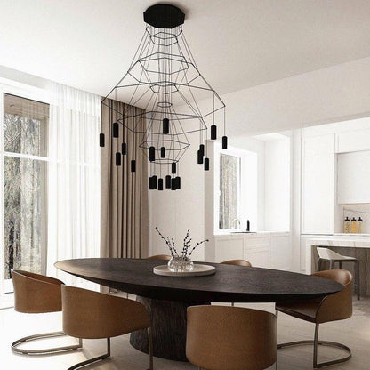 Linear LED Wireflow Chandelier
