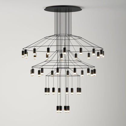 Linear LED Wireflow Chandelier