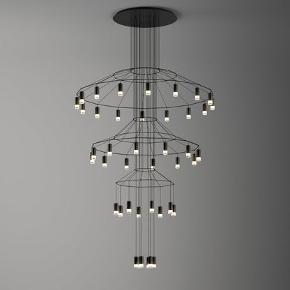 Linear LED Wireflow Chandelier