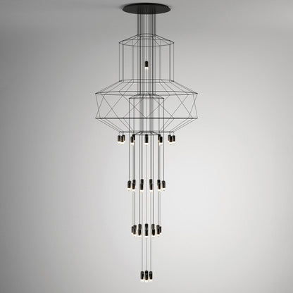 Linear LED Wireflow Chandelier