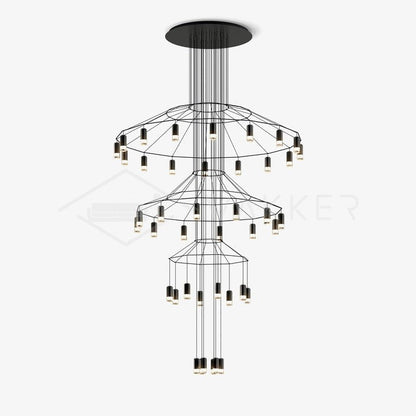 Linear LED Wireflow Chandelier
