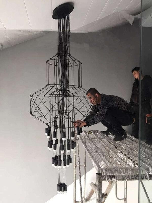Linear LED Wireflow Chandelier
