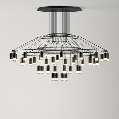 Linear LED Wireflow Chandelier