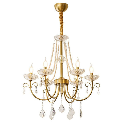 Luxe Pearl & Crystal Ceiling Chandelier