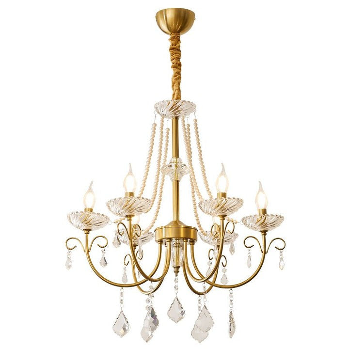 Luxe Pearl & Crystal Ceiling Chandelier