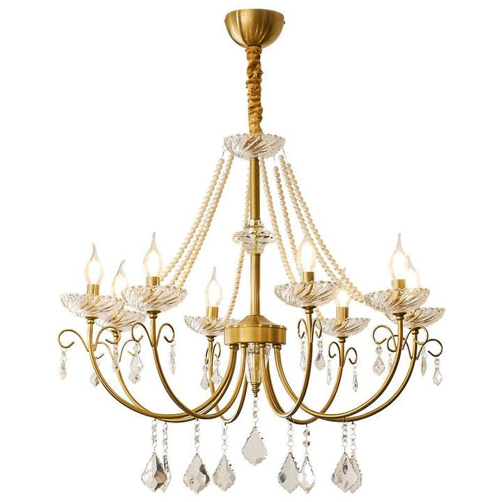 Luxe Pearl & Crystal Ceiling Chandelier