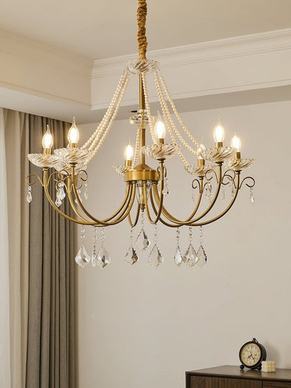 Luxe Pearl & Crystal Ceiling Chandelier