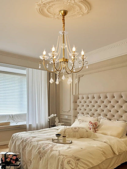 Luxe Pearl & Crystal Ceiling Chandelier