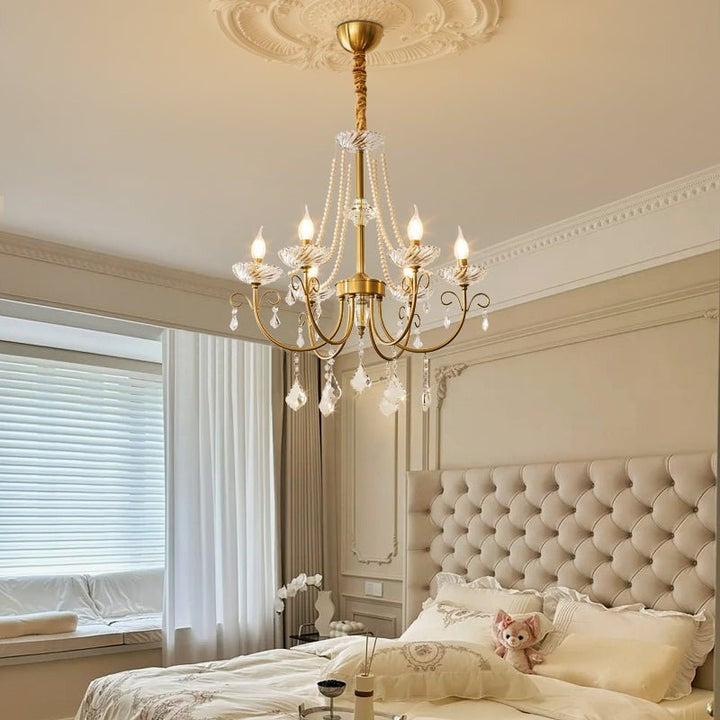 Luxe Pearl & Crystal Ceiling Chandelier